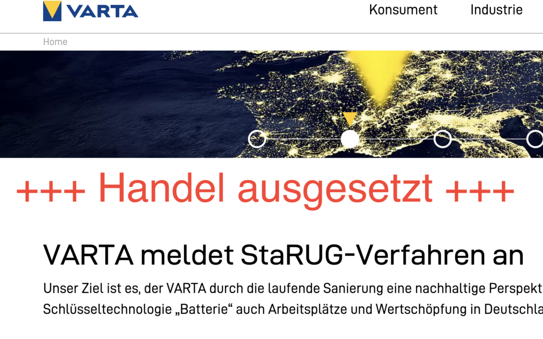 Varta-Aktien vom Handel ausgesetzt – was tun?